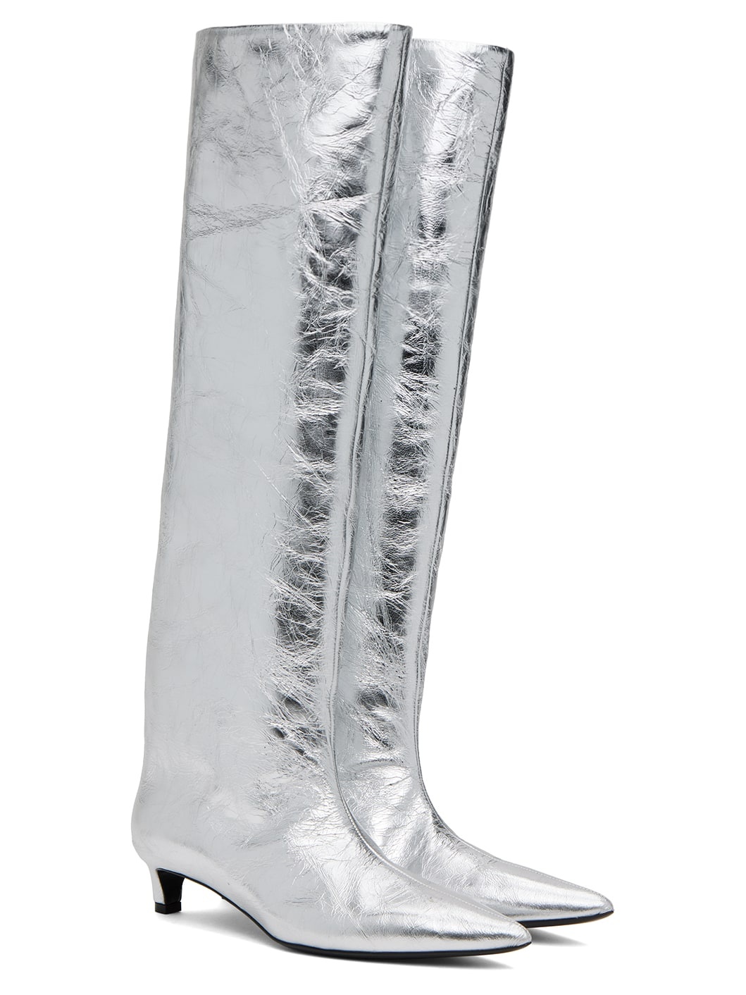 Silver Metallic Boots - 4