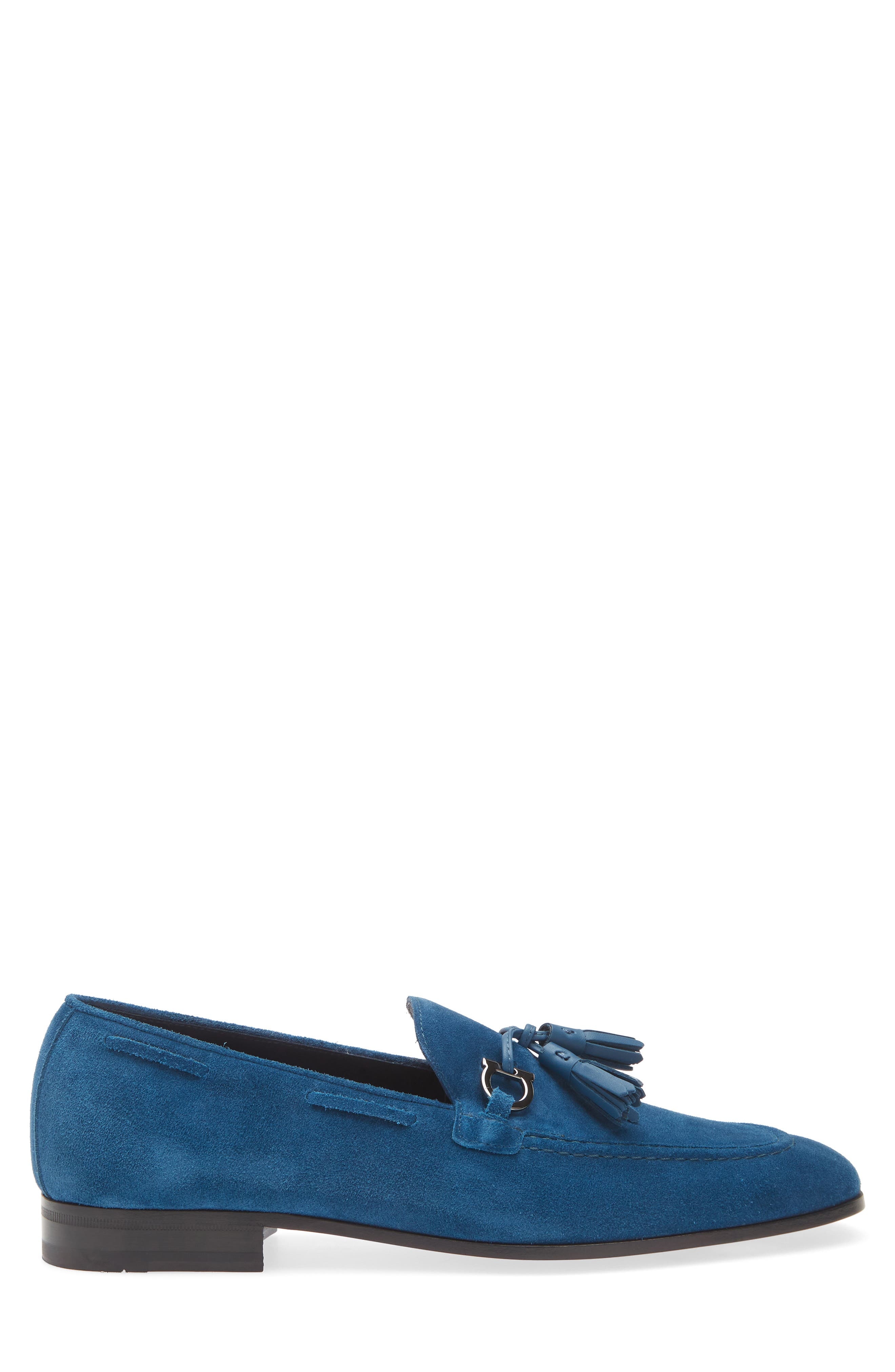 FERRAGAMO Basilea 2 Tassel Loafer in Teal Blue at Nordstrom - 3