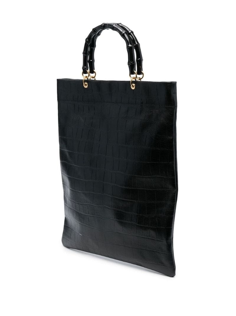 crocodile-effect leather tote - 3