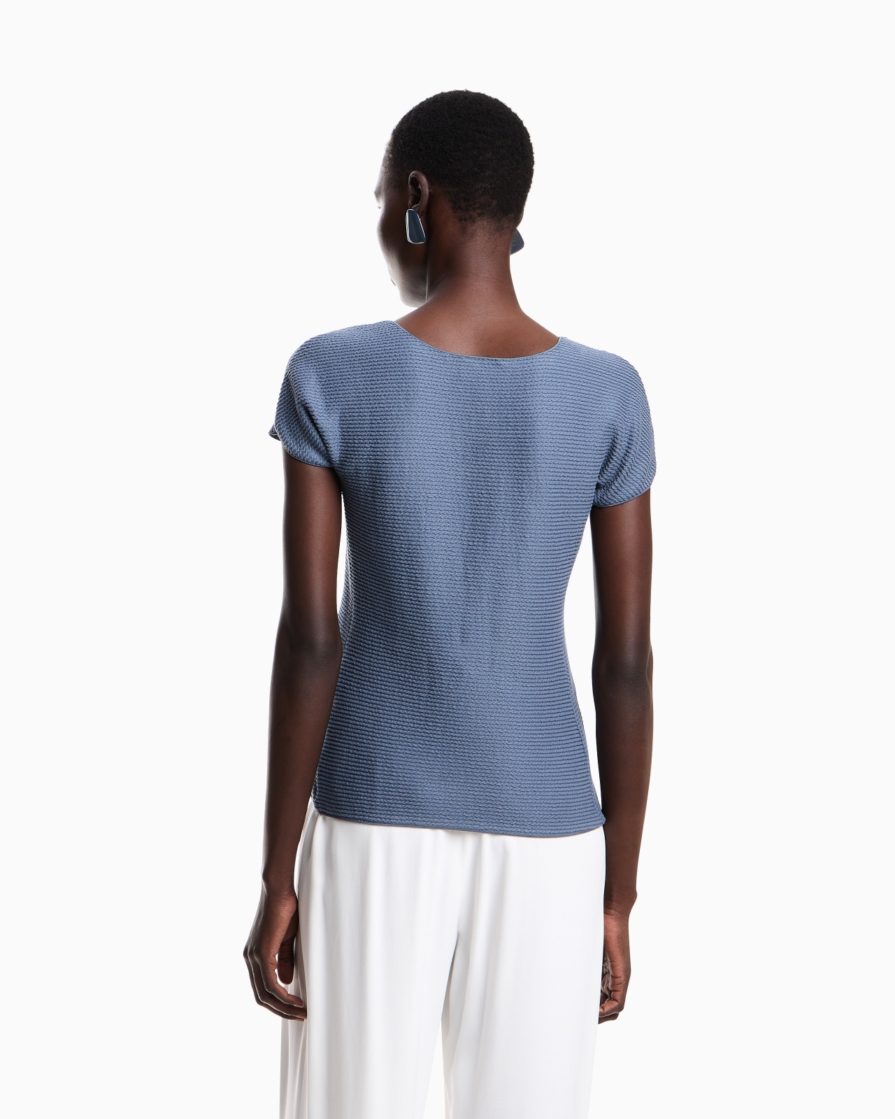 T-SHIRT IN TEXTURED-EFFECT JERSEY - 3