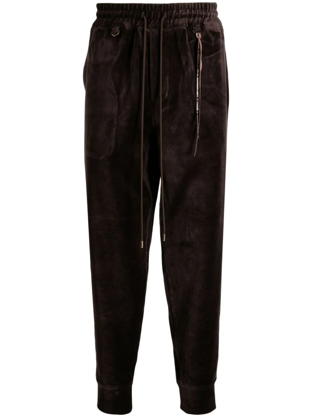 tapered velour track pants - 1