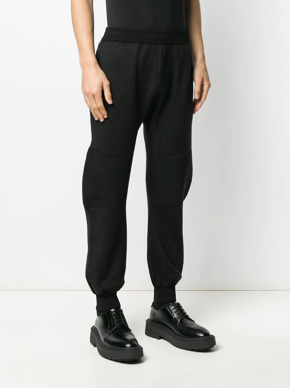 ribbed panel track pants - 3