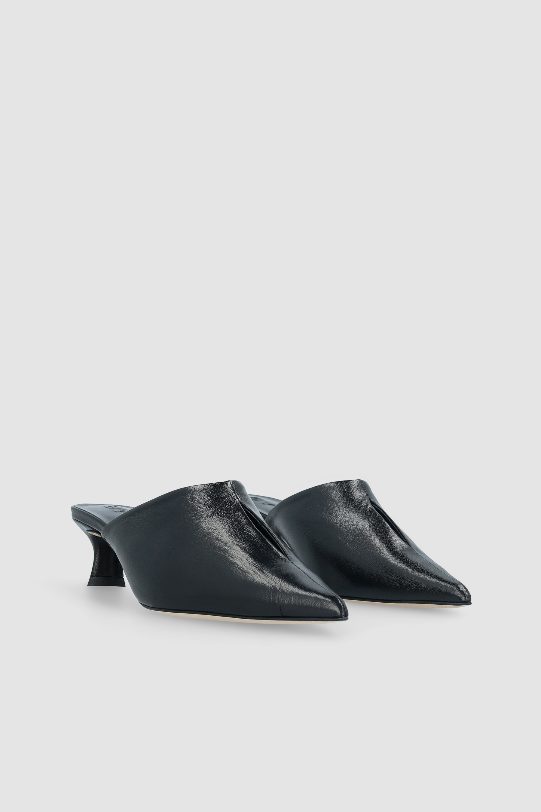Luciana Black Glossed Nappa Leather Mule - 7