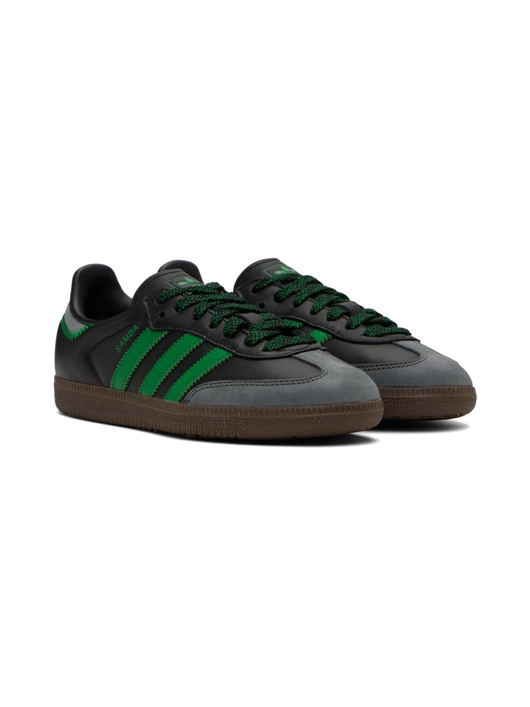 Black & Green Samba Sneakers - 4