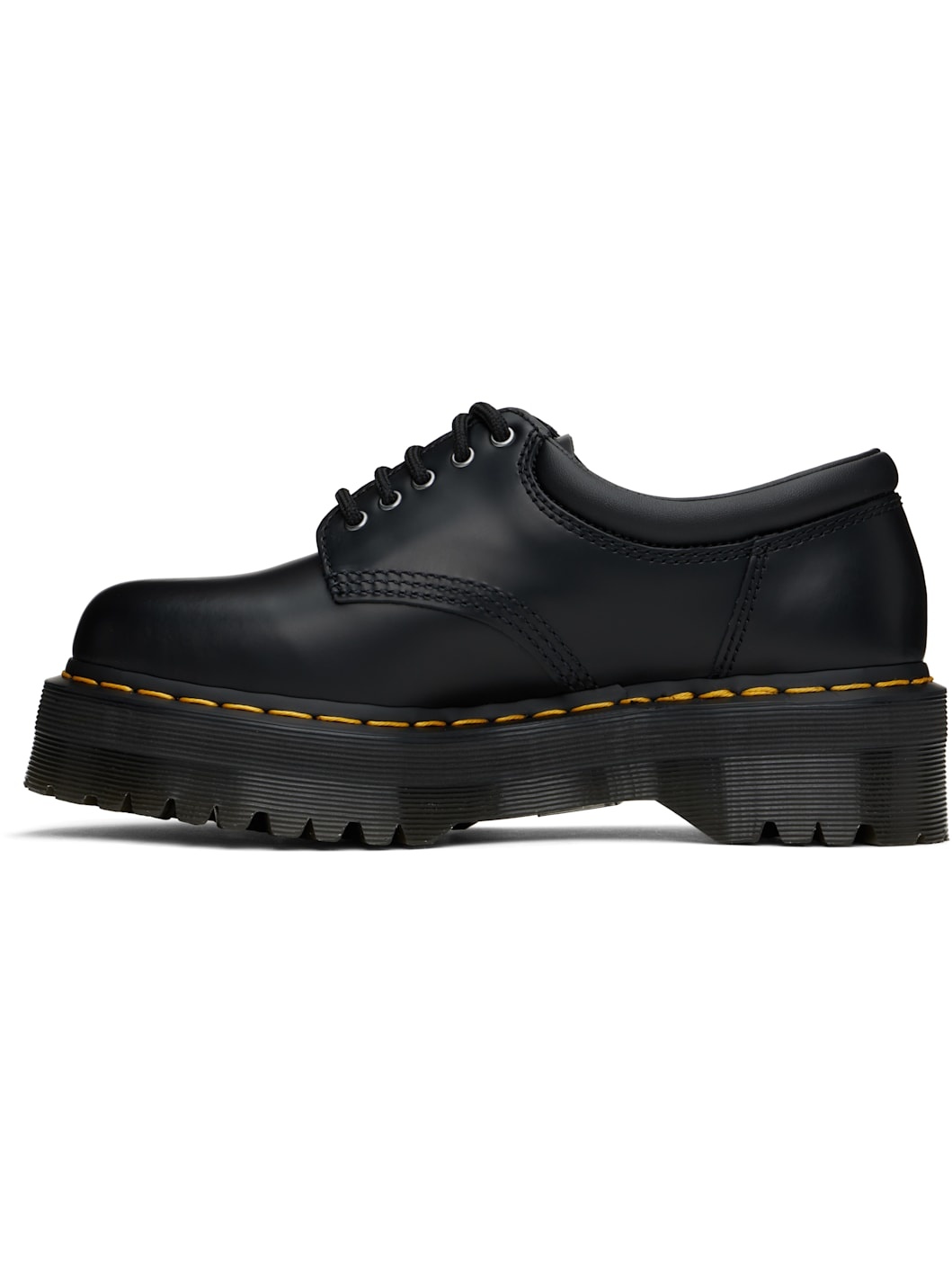 Black 8053 Leather Platform Casual Derbys - 3