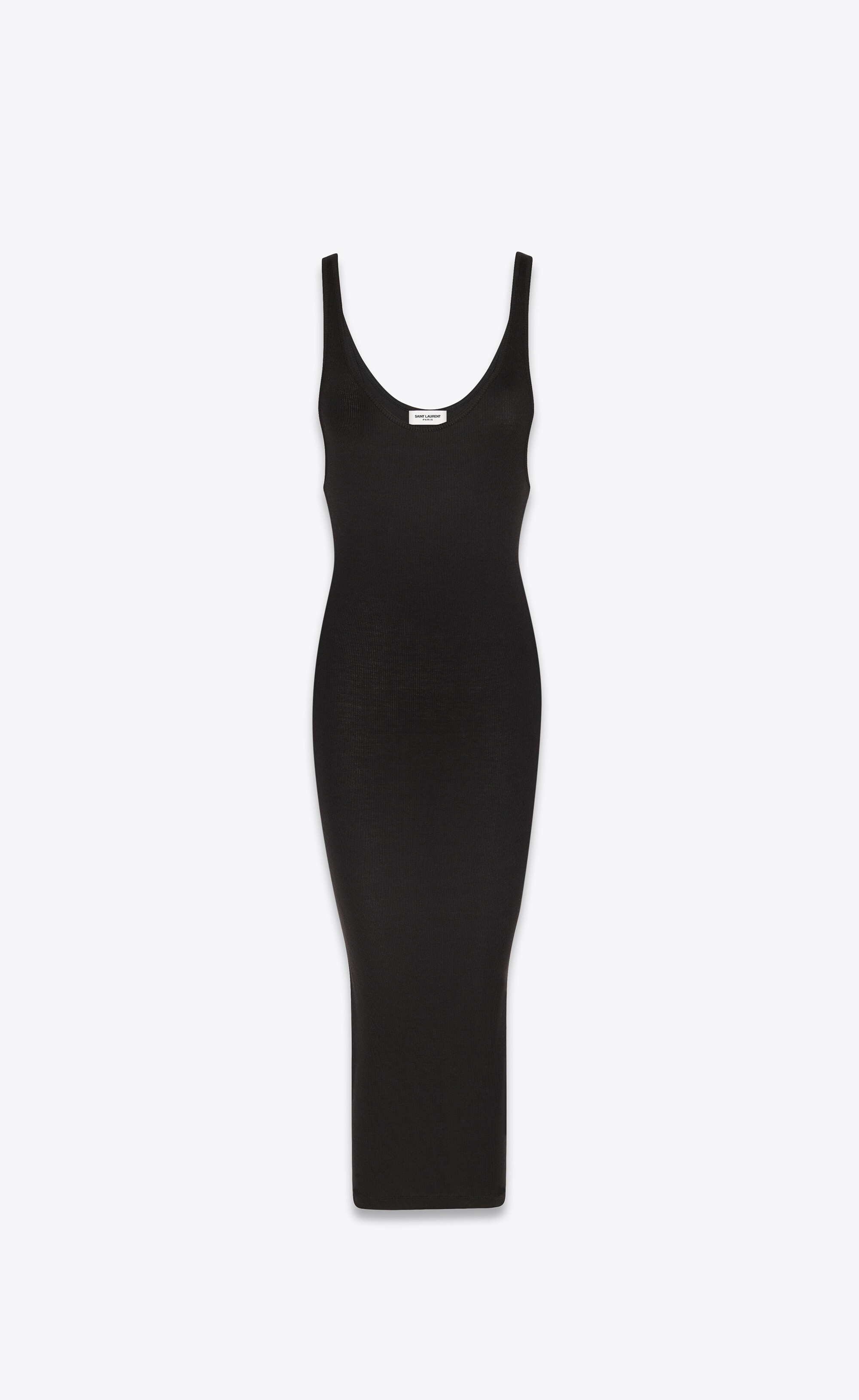 SAINT LAURENT tank top dress in ribbed silk jersey | ysl