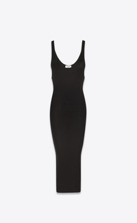 SAINT LAURENT tank top dress in ribbed silk jersey | ysl