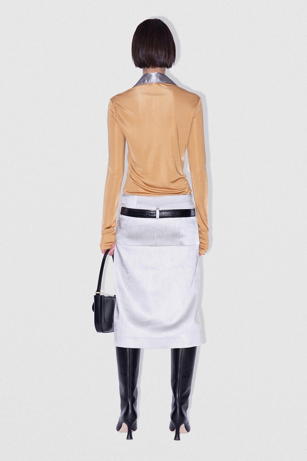 COSIMA SKIRT CLOUD GREY SATIN - 4
