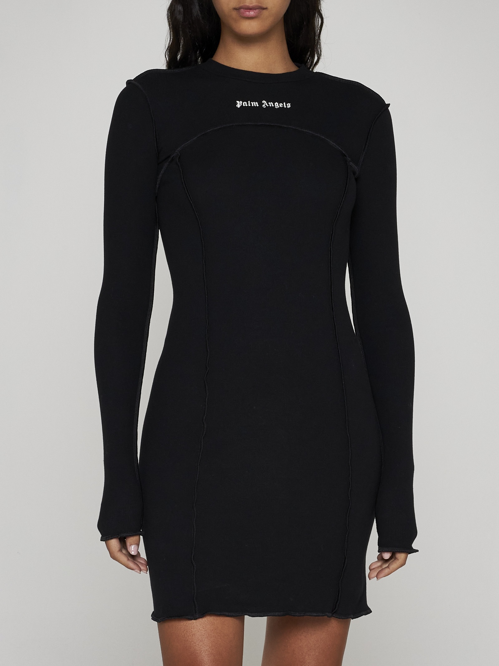 ワンピース PALM ANGELS COTTON KNIT LOGO MINI DRESS Palm Angels Logo cotton mini dress | danielloboutique