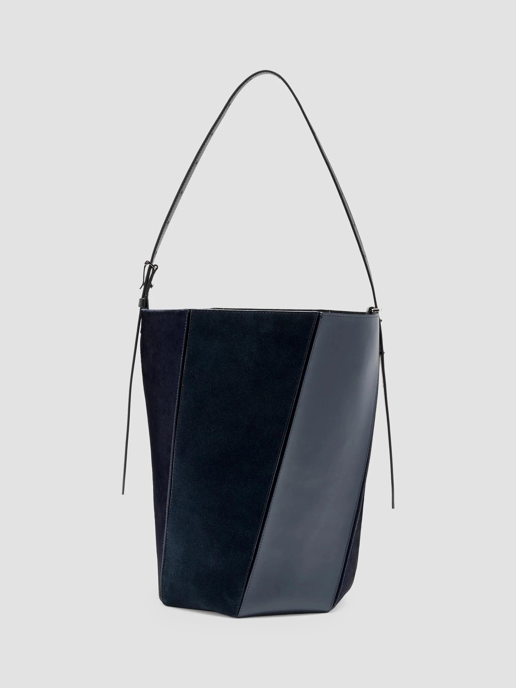 Women's Hex Leather Bucket Bag - Deep Navy - 1