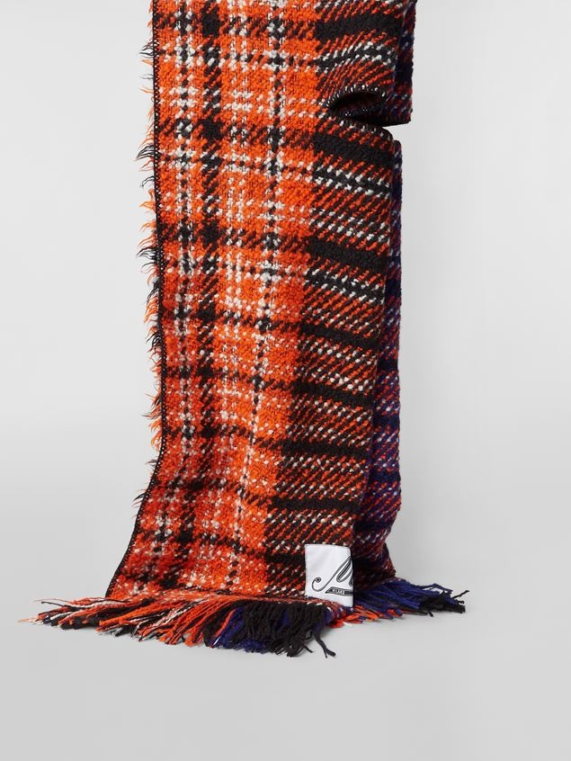 CHECK WOOL SCARF - 4