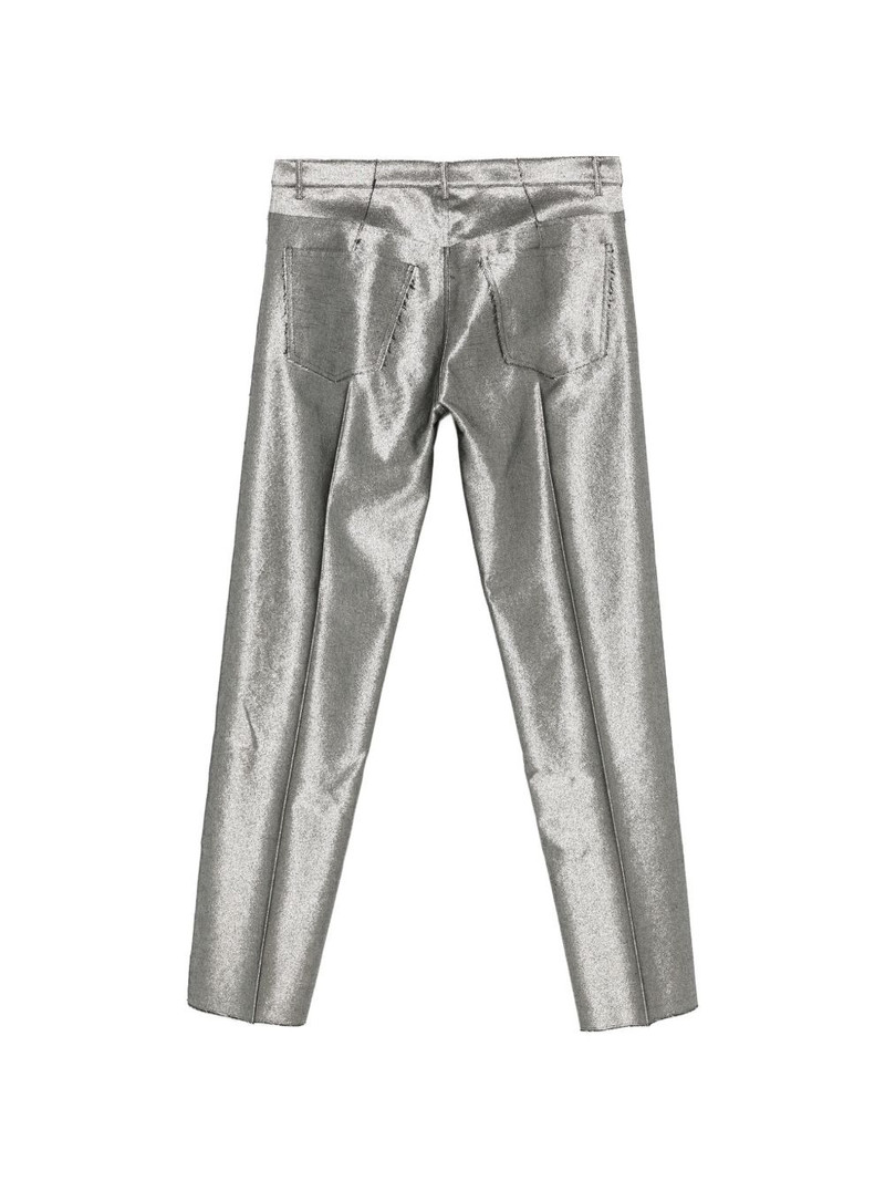 SAPIO metallic-finish pressed-crease trousers outlook