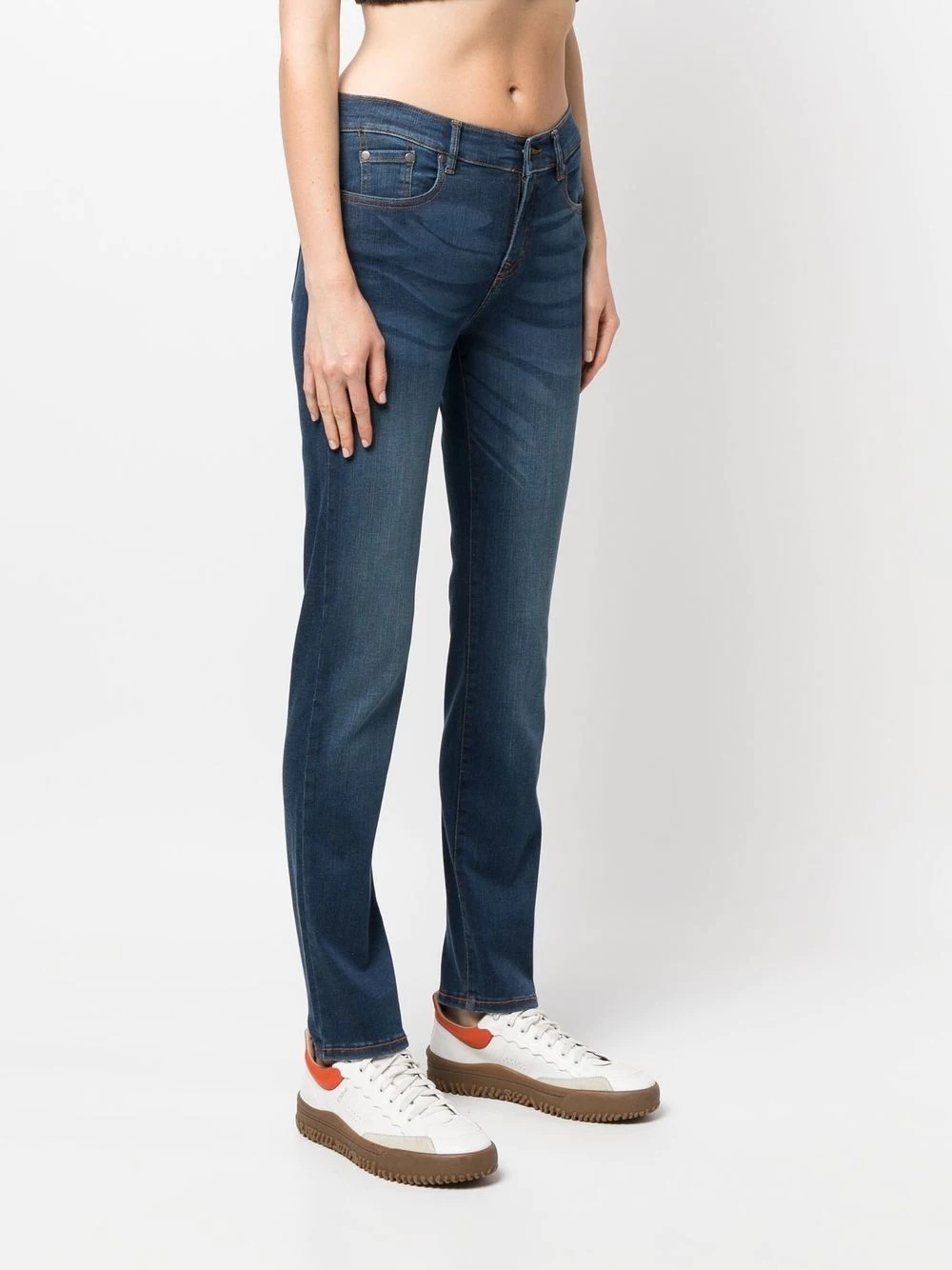 faded slim-leg jeans - 3