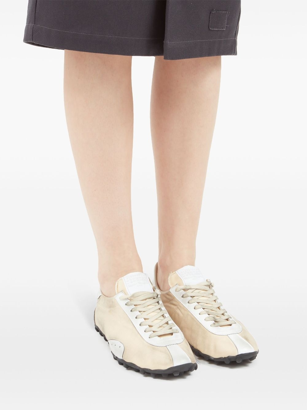 leather lace-up trainers - 7