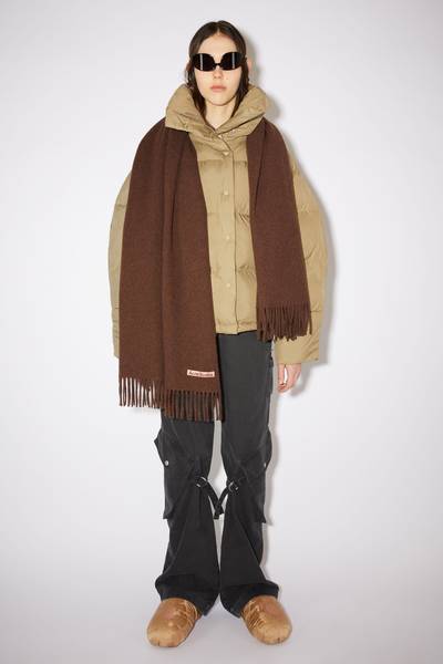 Acne Studios Fringe wool scarf - oversized - Dark rust melange outlook