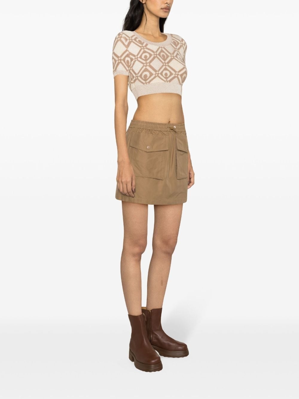 drawstring cargo miniskirt - 3