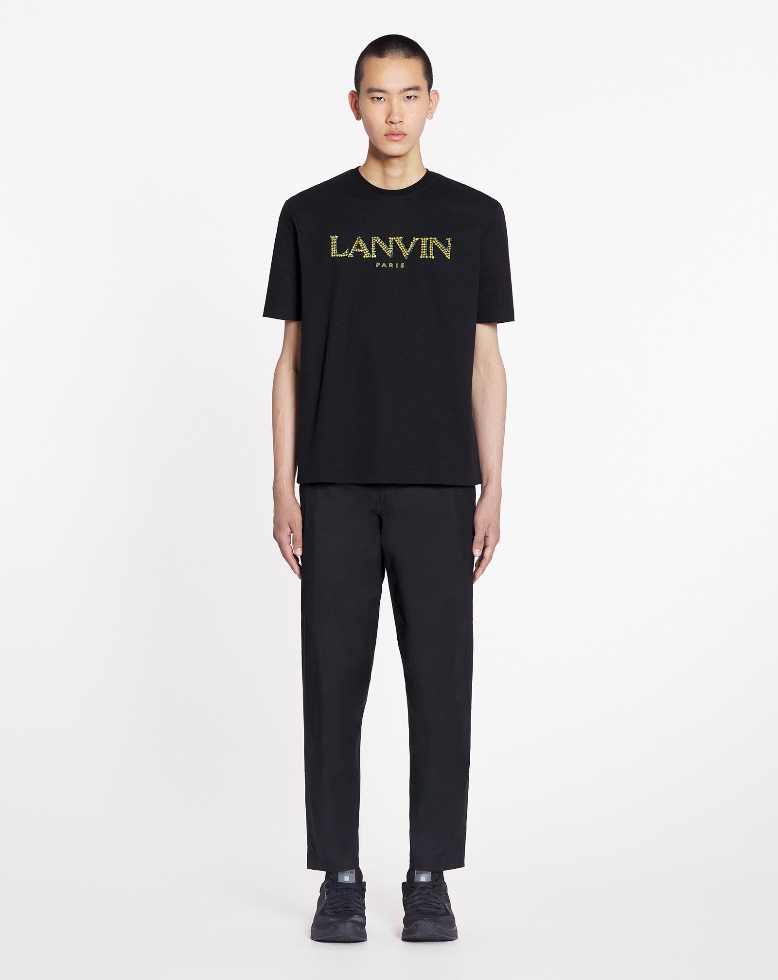 CLASSIC T-SHIRT WITH RAFFIA LANVIN PARIS EMBROIDERY - 2