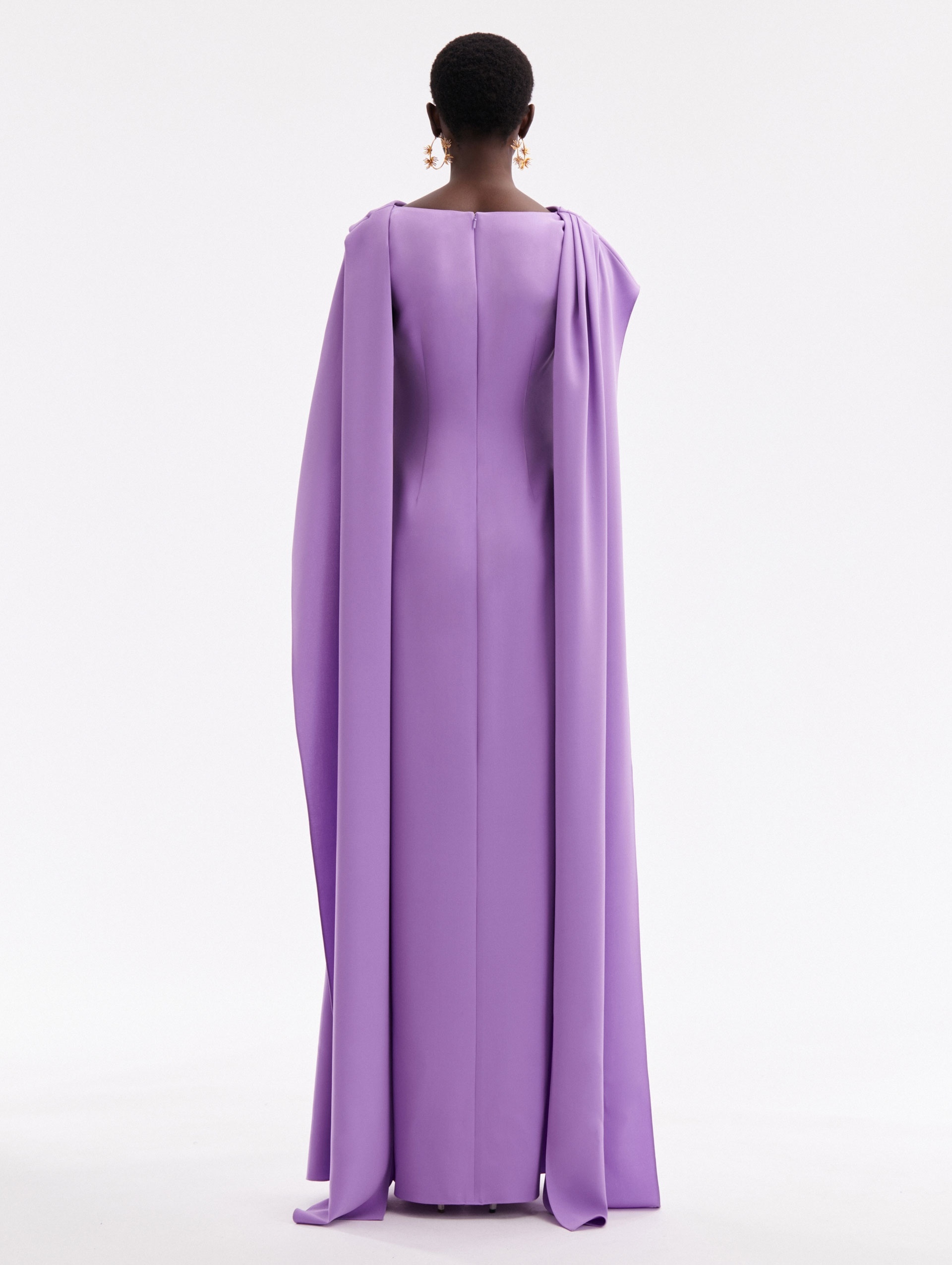 DRAPE NECK GEORGETTE CAFTAN - 2