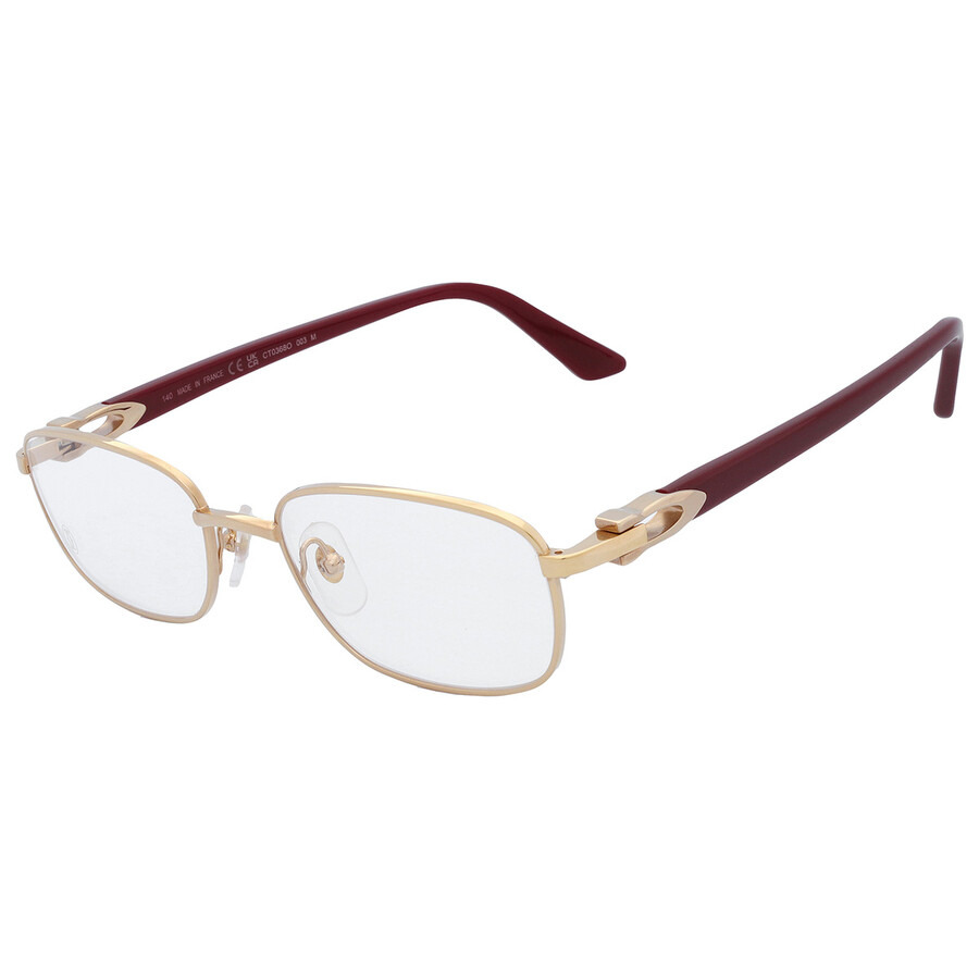 Cartier Demo Rectangular Ladies Eyeglasses CT0368O 003 52 - 4