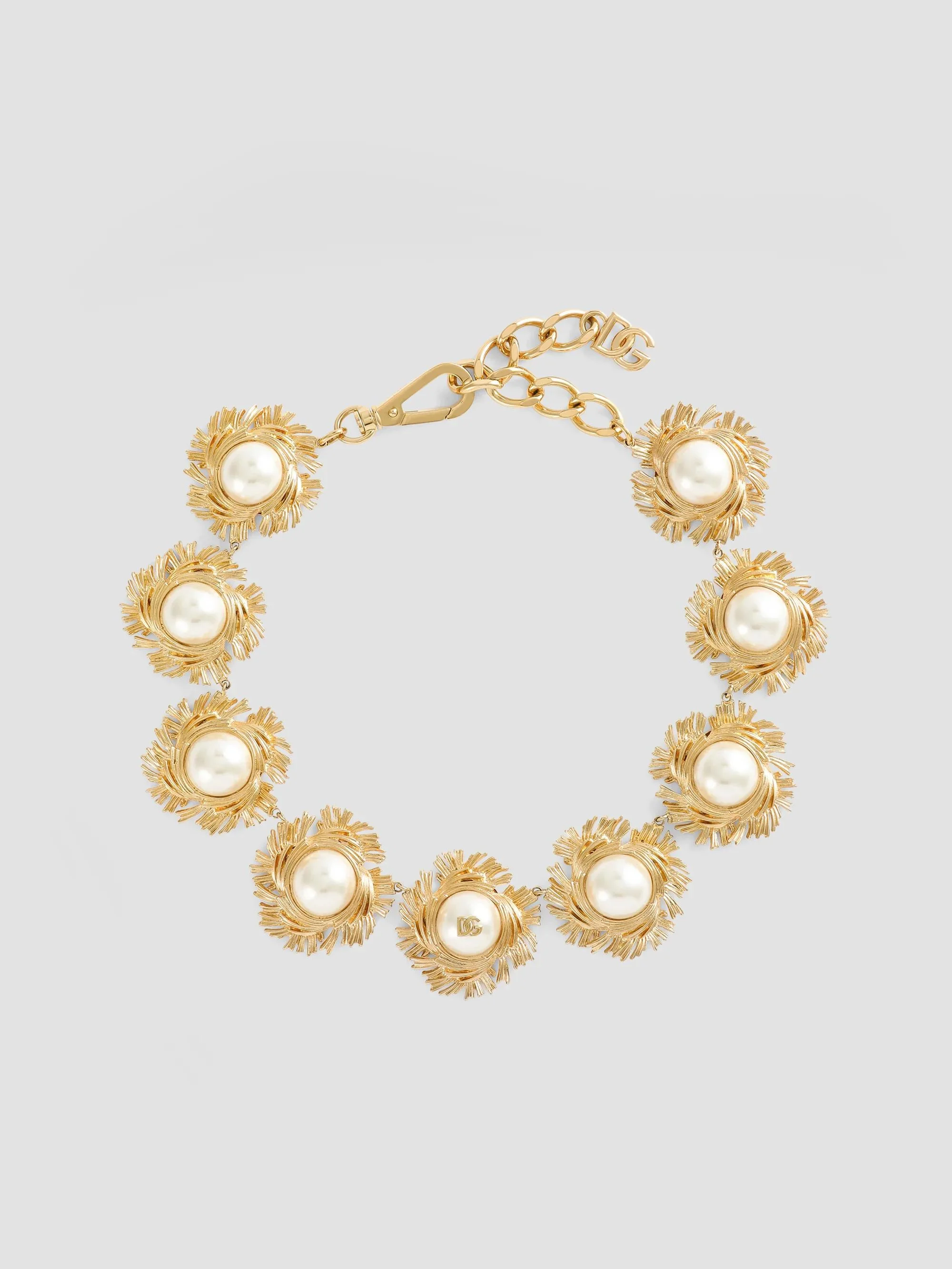 Women's Goldtone & Imitation Pearl Logo Necklace - Gold - 1