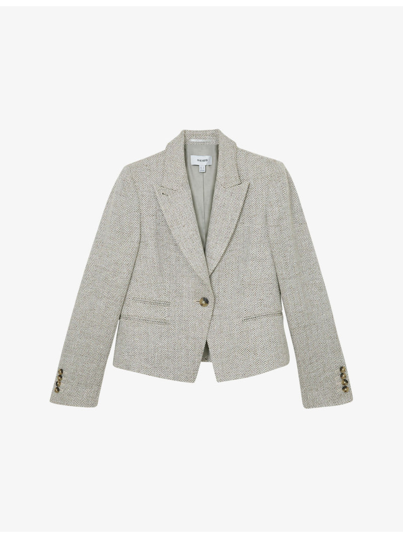 Ezra Cropped Linen-Blend Blazer 1