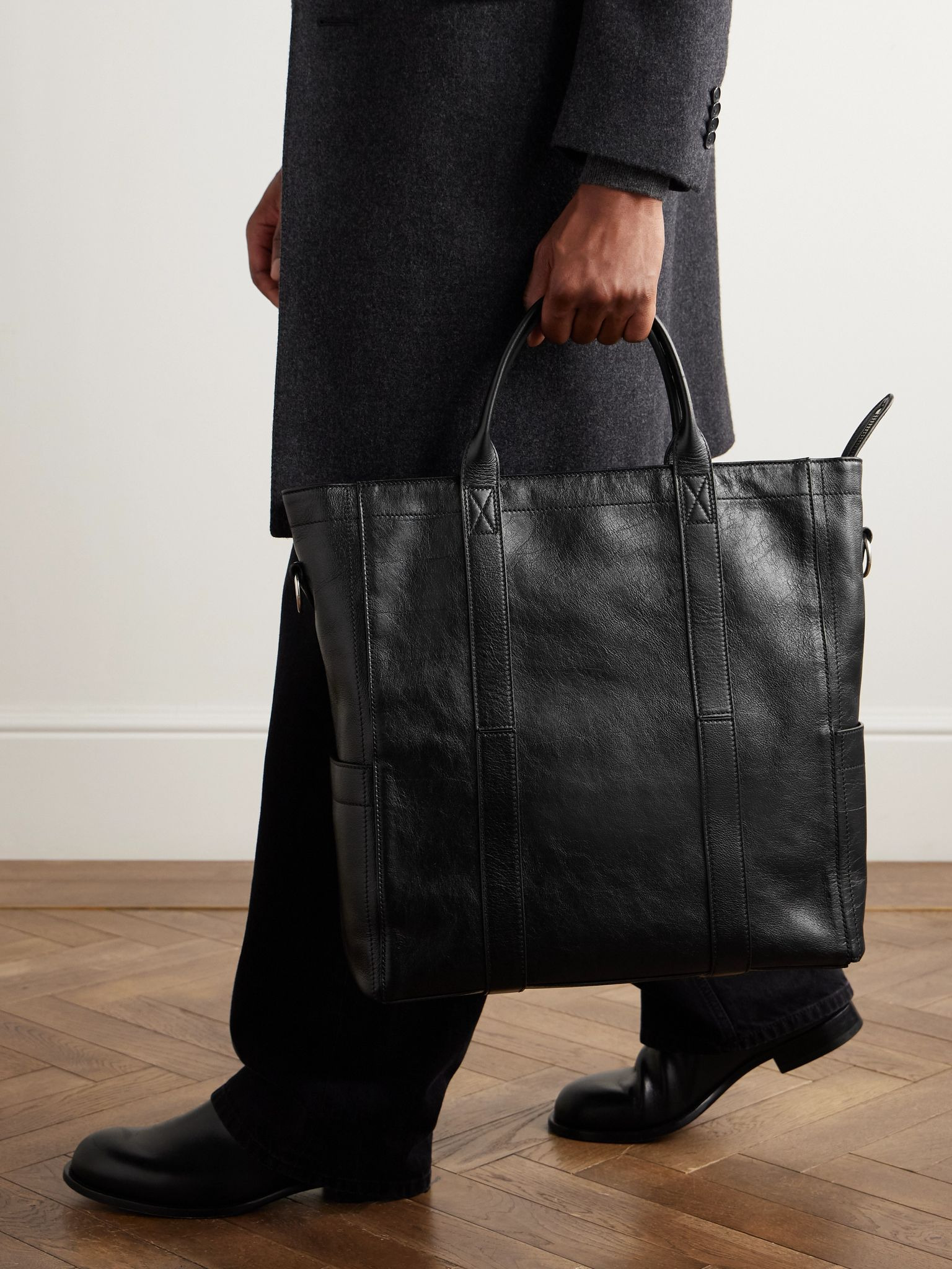 Mariner Elvis Leather Tote Bag Black - 2