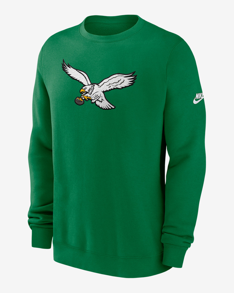 Philadelphia Eagles Swing Pass Rewind Club Men's Nike NFL Pullover Crew 1