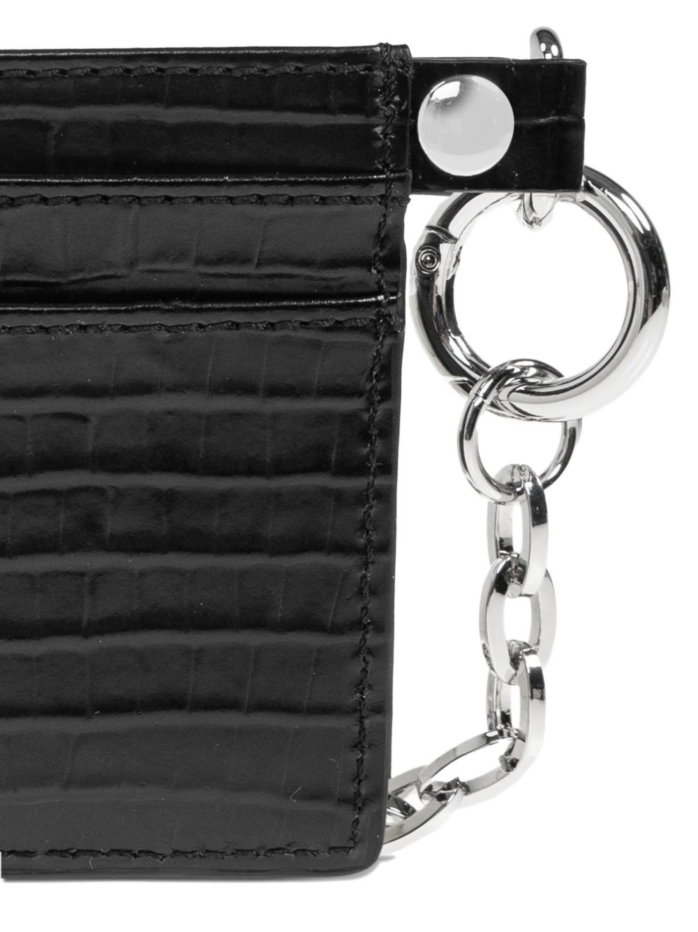 crocodile-embossed chain card holder - 3