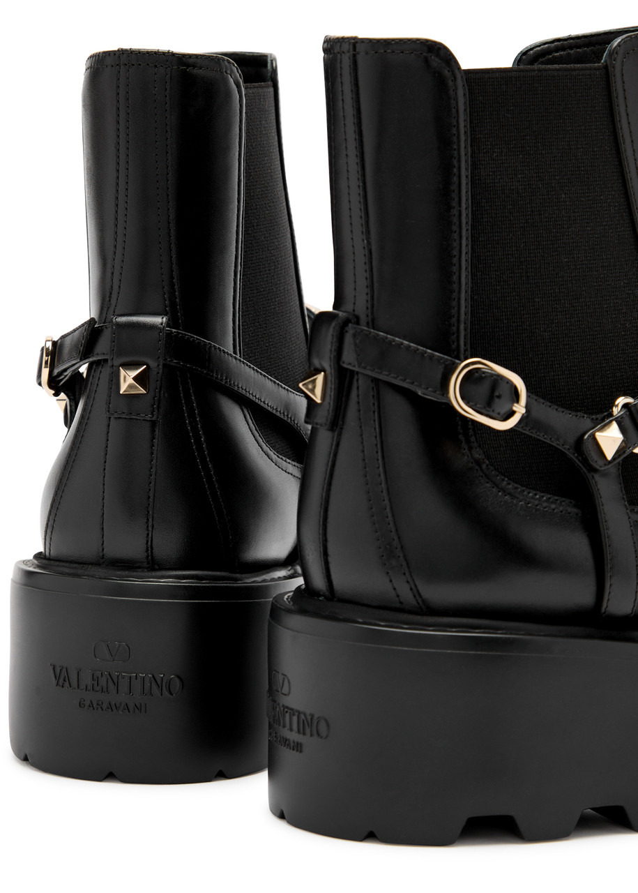 Valentino Rockstud Beatle Leather Ankle Boot - 4