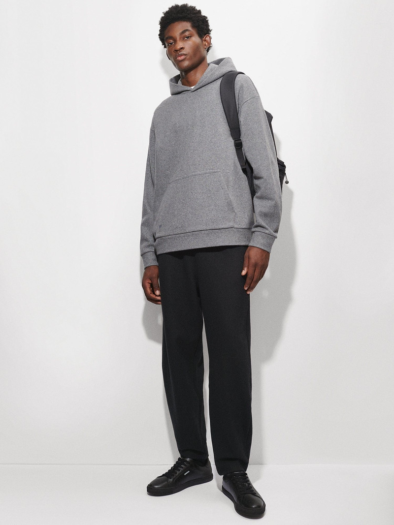 PANGAIA Mens Recycled Wool Jersey Barrel-Leg Track Pants - Black outlook