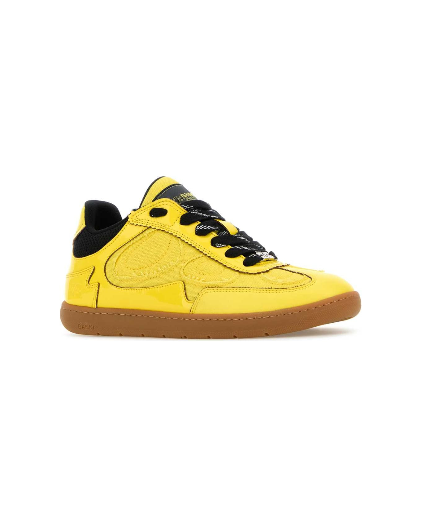 Yellow Synthetic Leather And Fabric Sneakers - 2