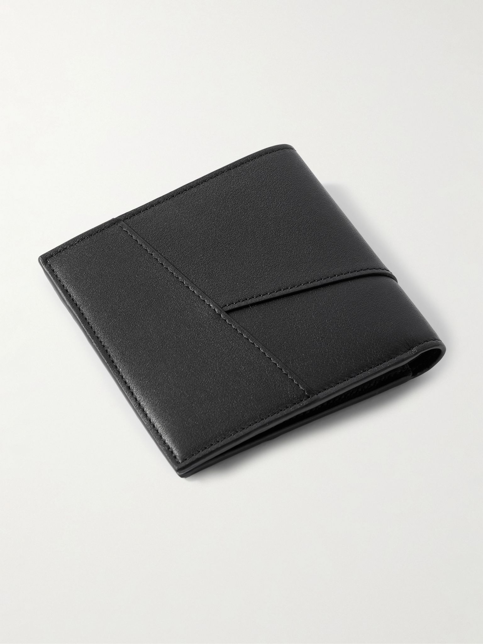 Puzzle Logo-Embossed Leather Billfold Wallet Black - 2