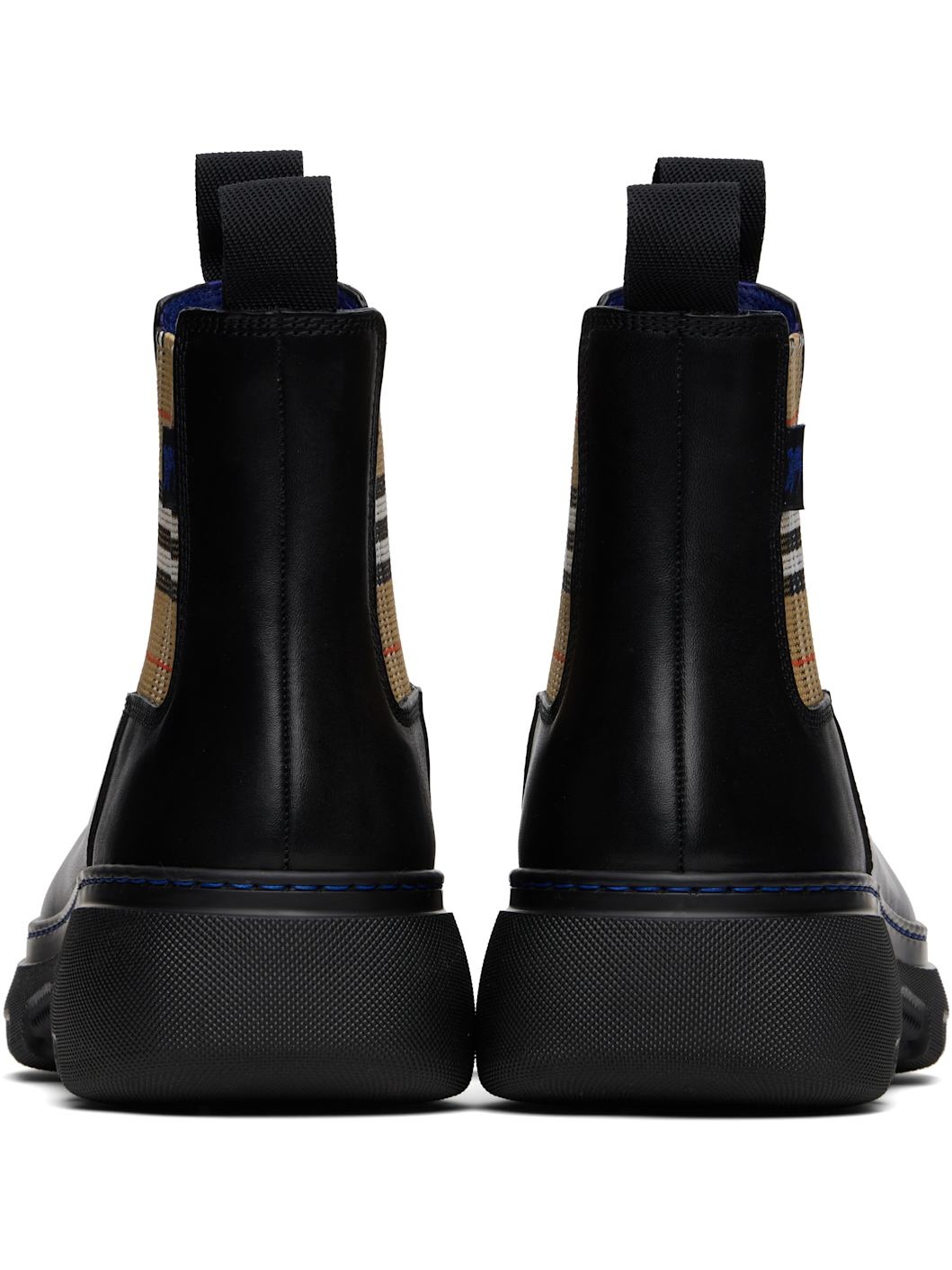 Black Leather Creeper Low Chelsea Boots - 2