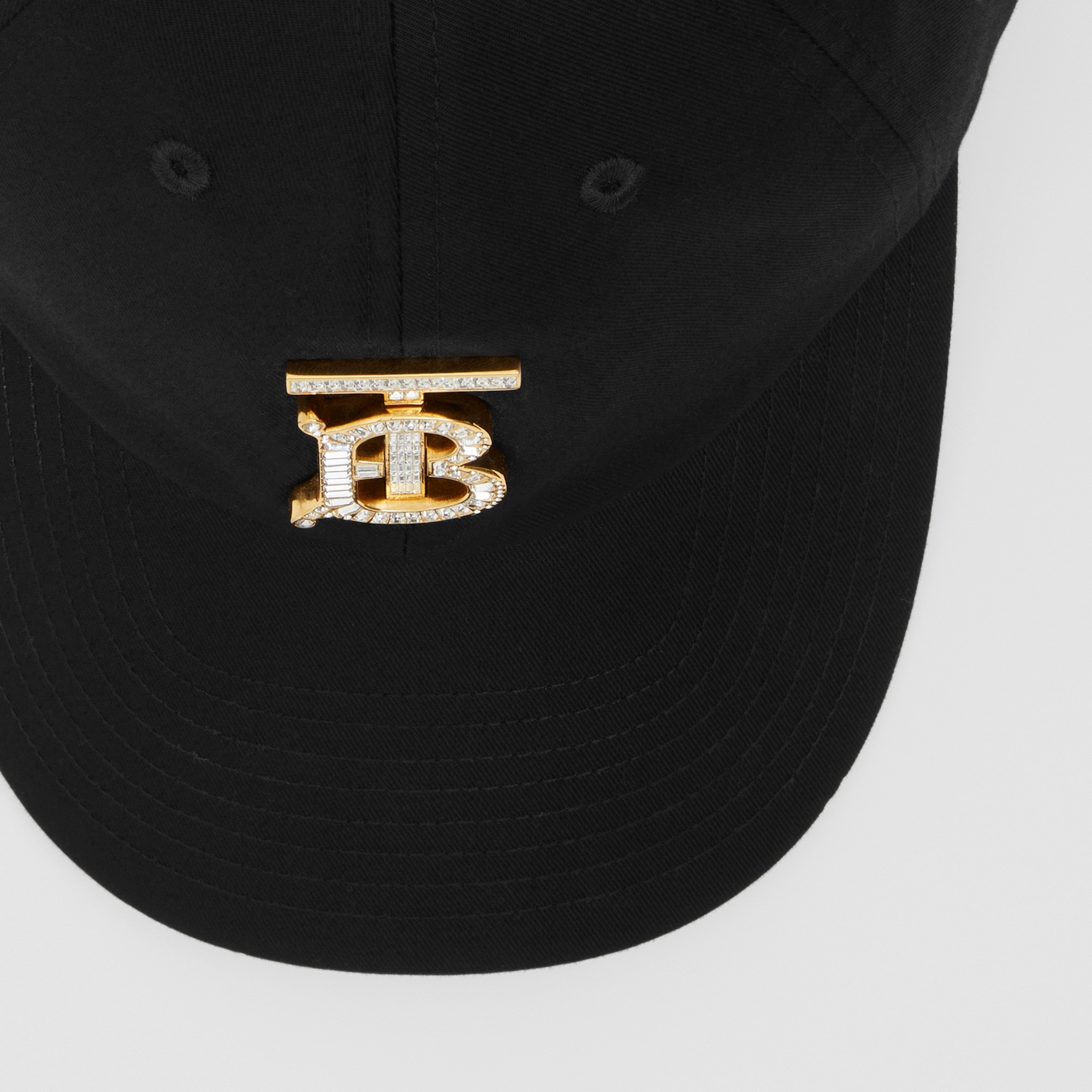 Crystal Monogram Motif Cotton Baseball Cap - 6