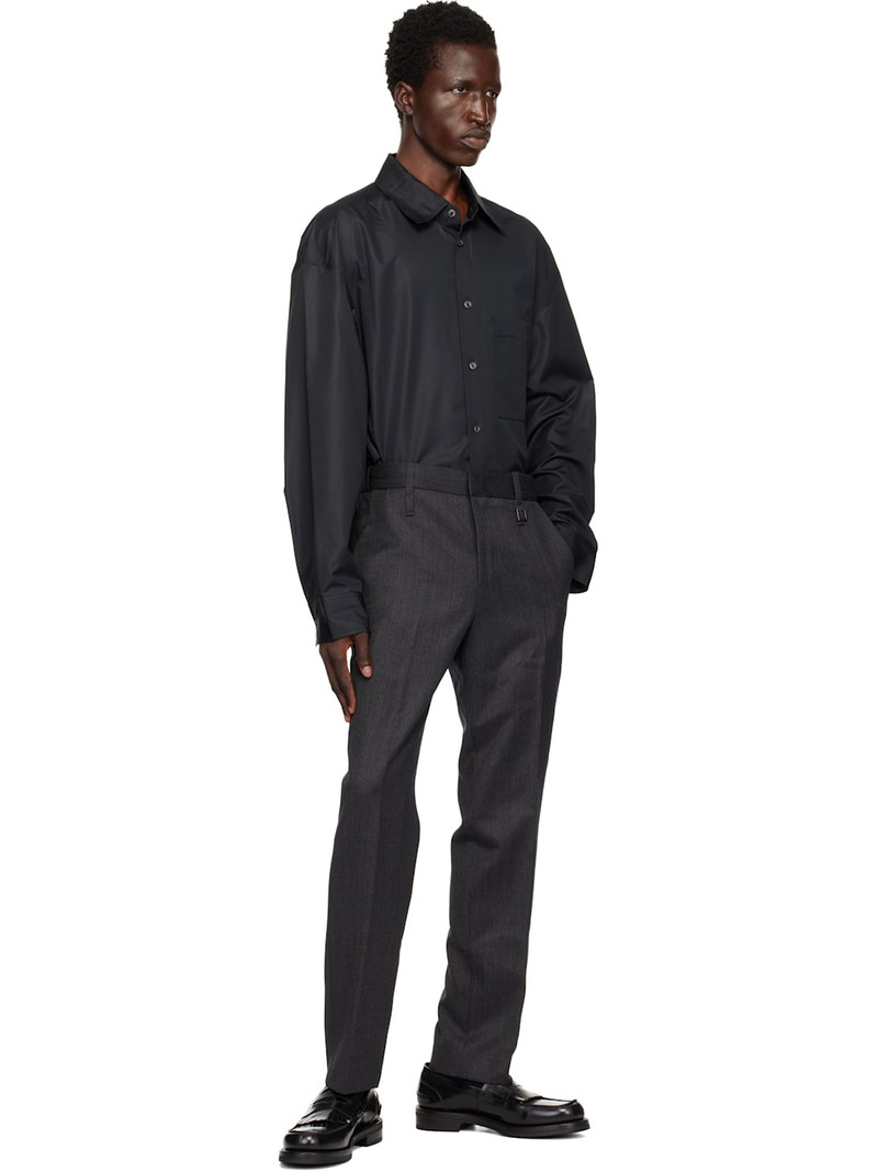 Wooyoungmi Gray Slim Straight Trousers outlook
