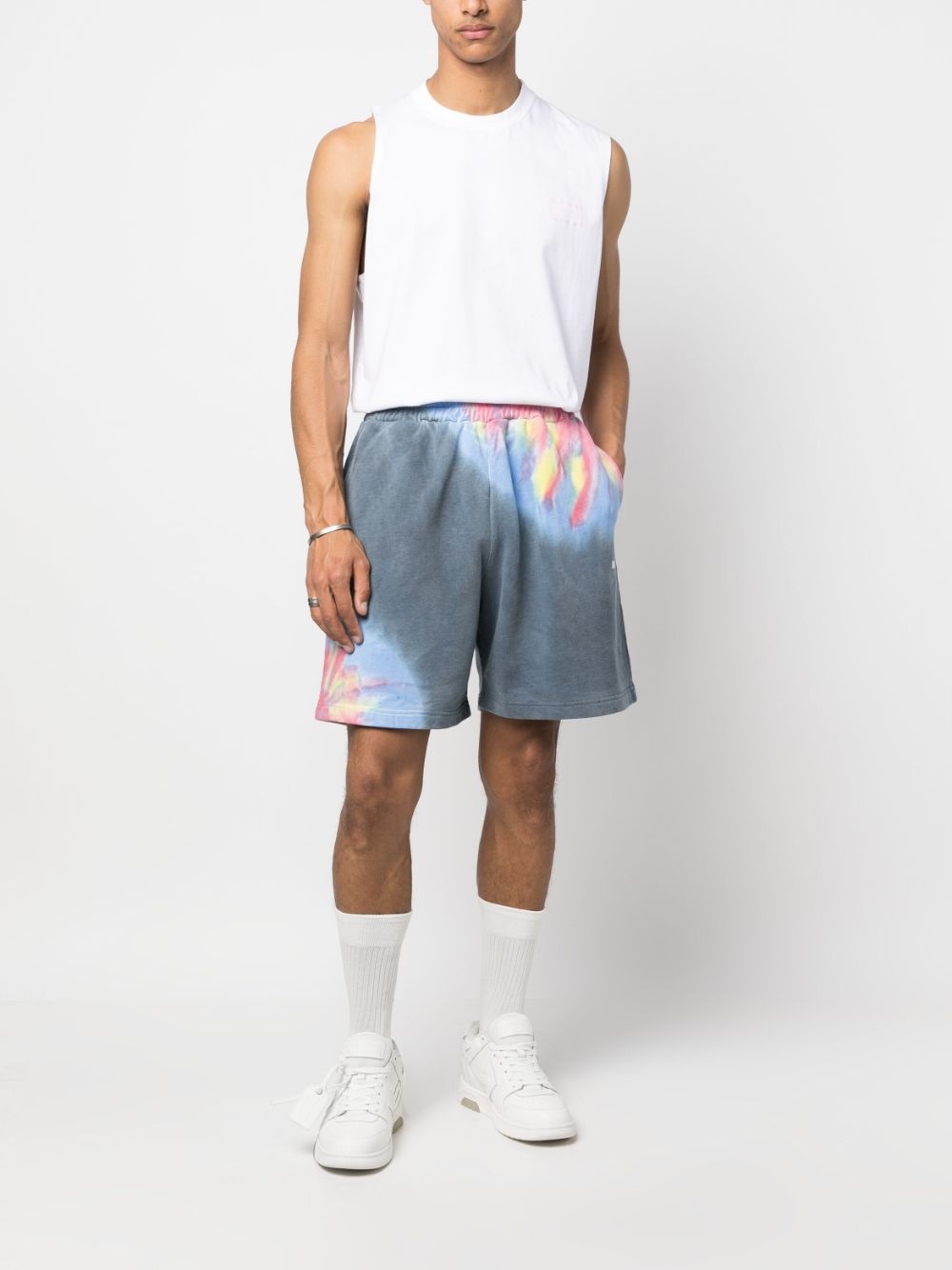 tie-dye print cotton shorts - 2