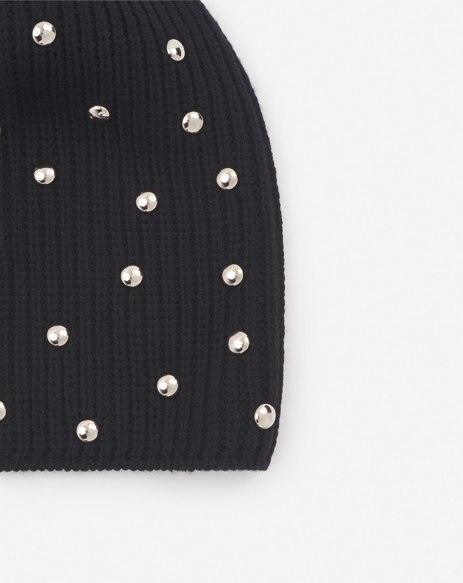 STUDDED WOOL KNIT BEANIE - 3