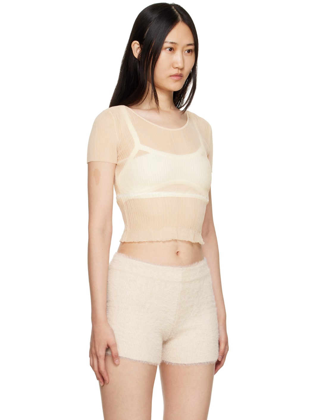 Beige Le Papier 'La Maille Sognu' T-Shirt - 2
