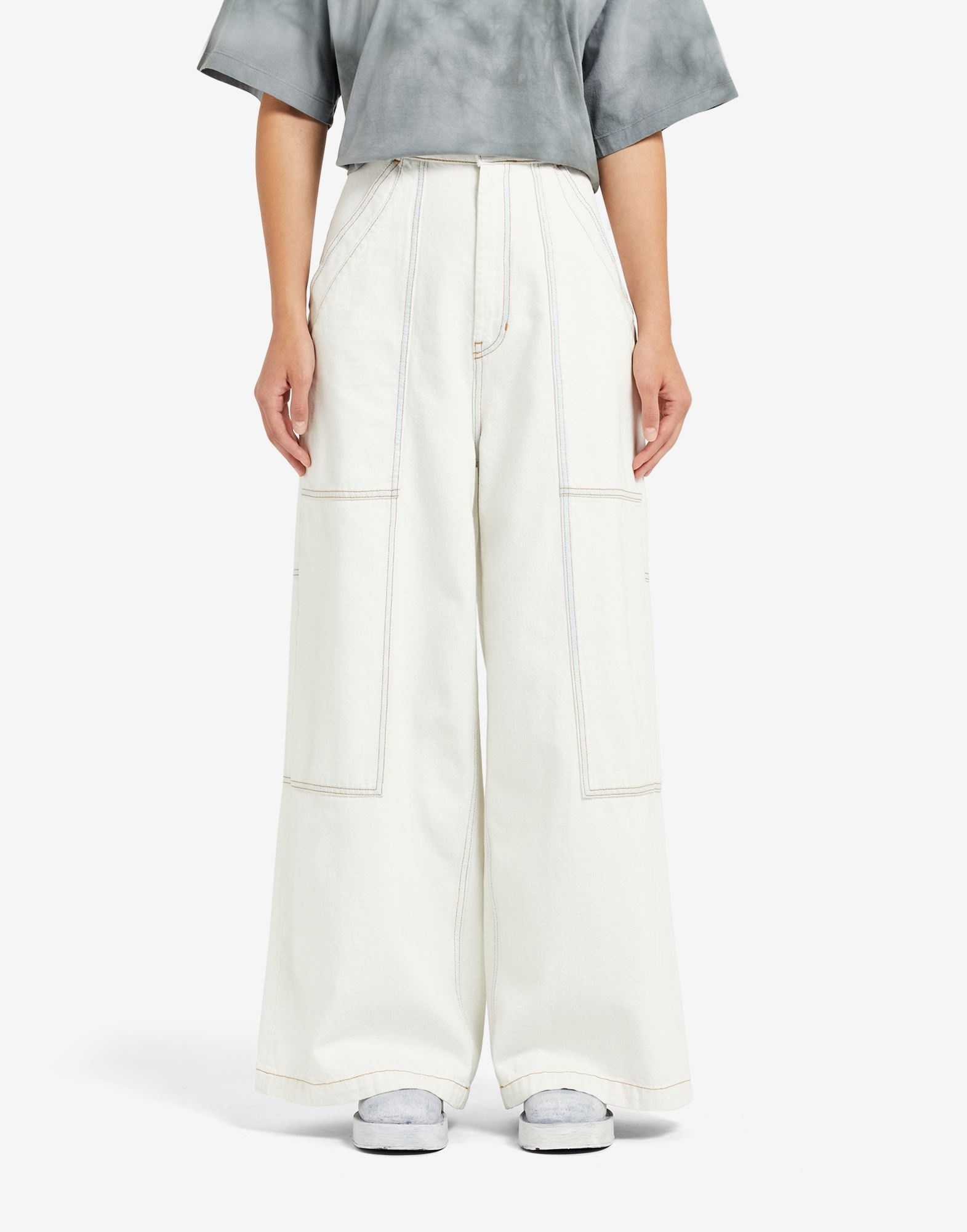 Wide-leg denim pants - 5