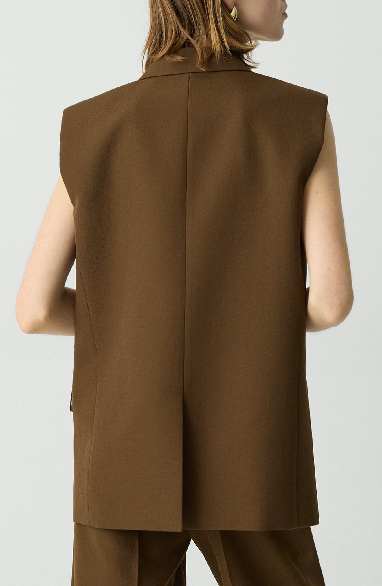 Theory Boxy Wool Blend Vest in Clove at Nordstrom - 2