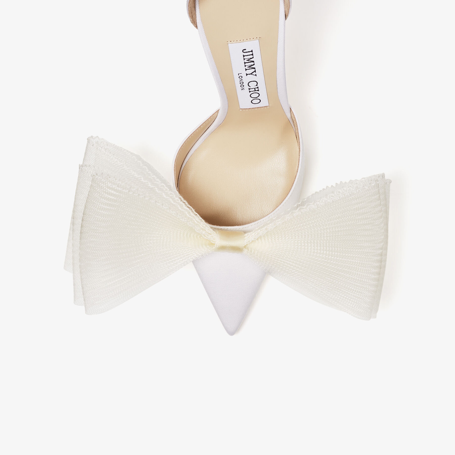 Averly 100
Latte Pumps with Asymmetric Grosgrain Mesh Fascinator Bows - 4