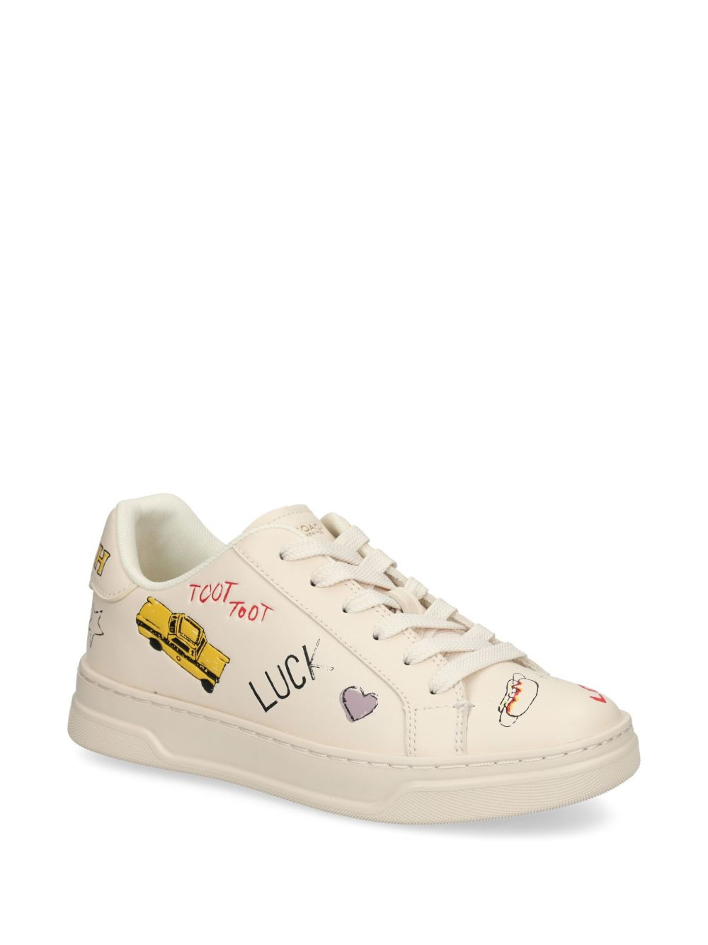 leather lace-up sneakers - 2
