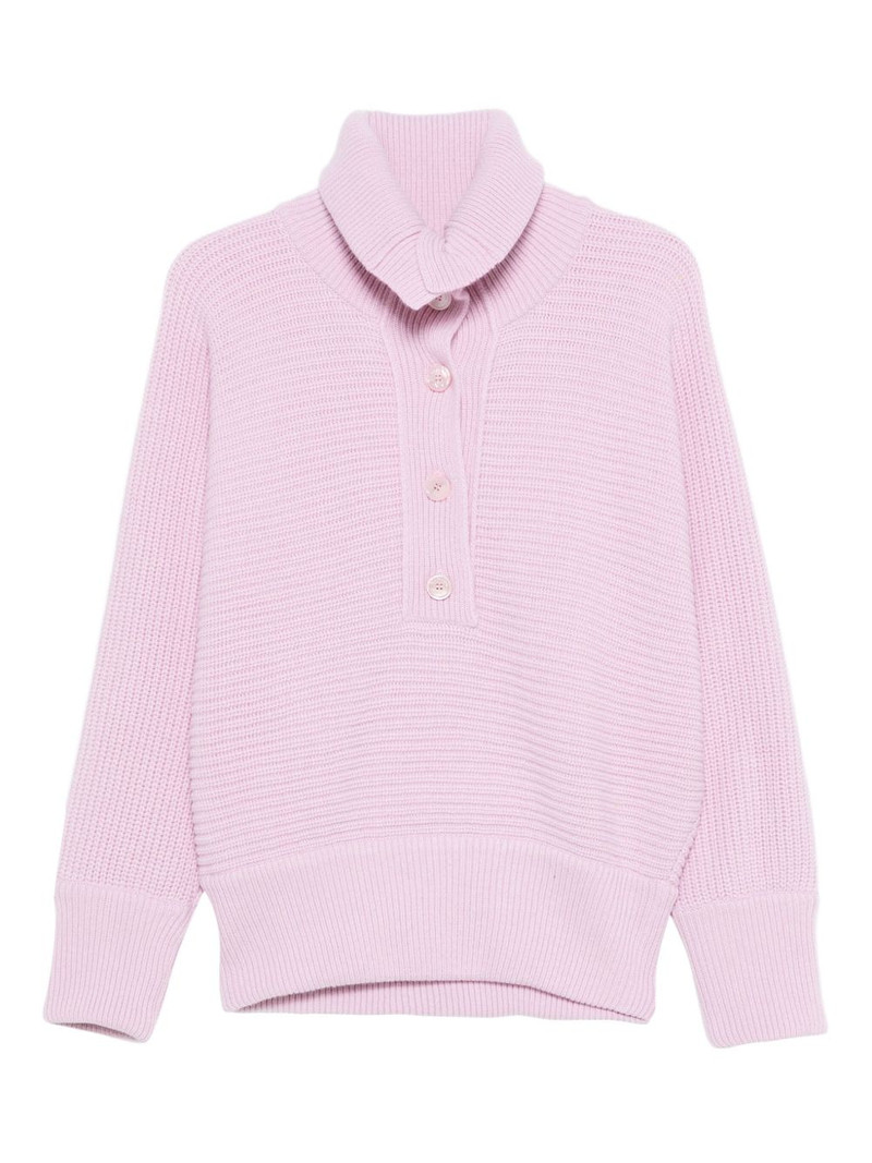 high-neck button-placket jumper 1