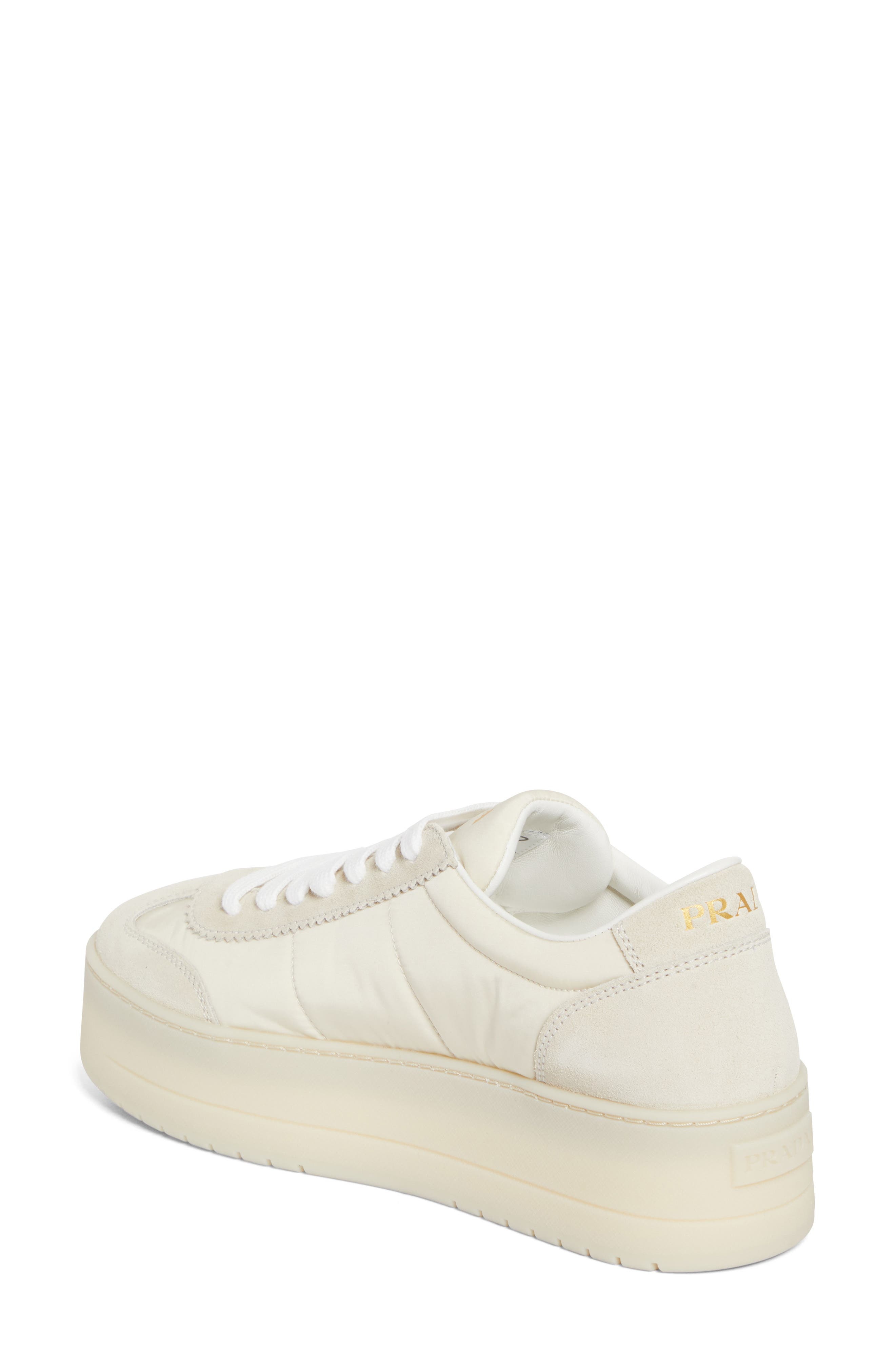 Prada Flatform Downtown Logo Platform Sneaker in Avorio at Nordstrom - 2