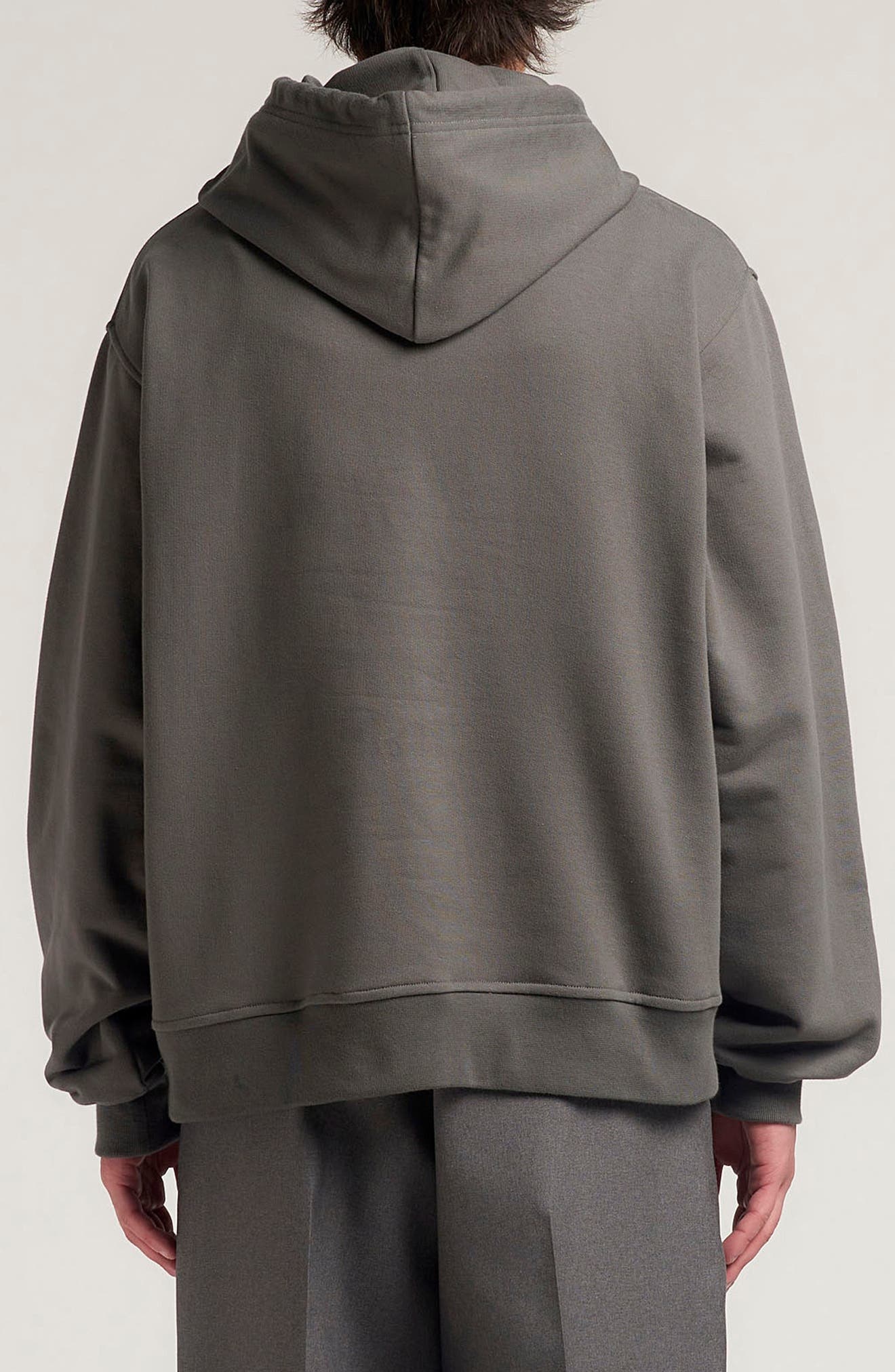 Marni Logo Patch Cotton French Terry Hoodie in Grey at Nordstrom - 2