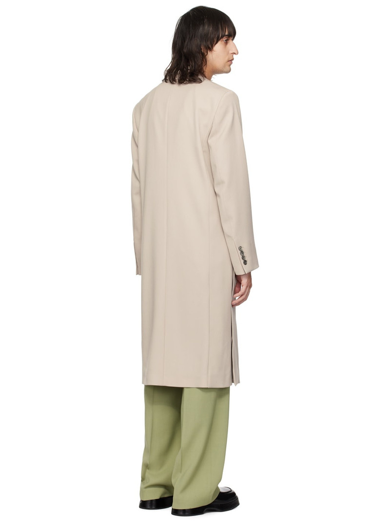 Taupe Double-Breasted Coat 3