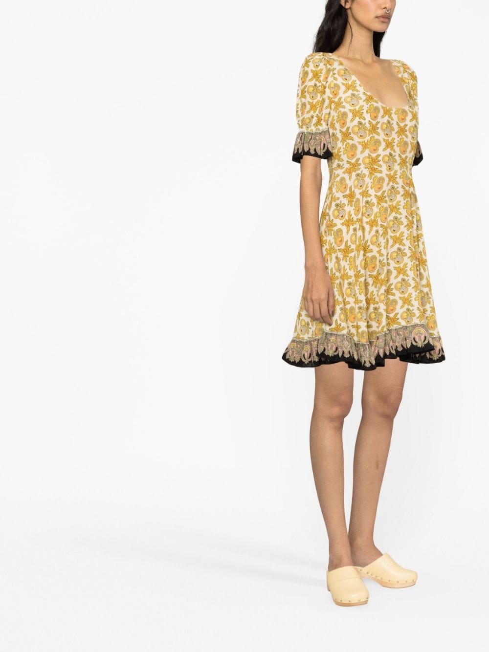 graphic-print silk dress - 3