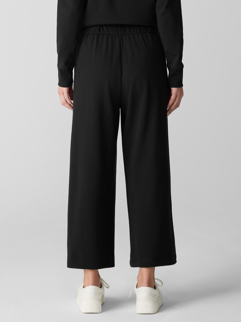 Pima Cotton Stretch Jersey Wide-Leg Pant 4