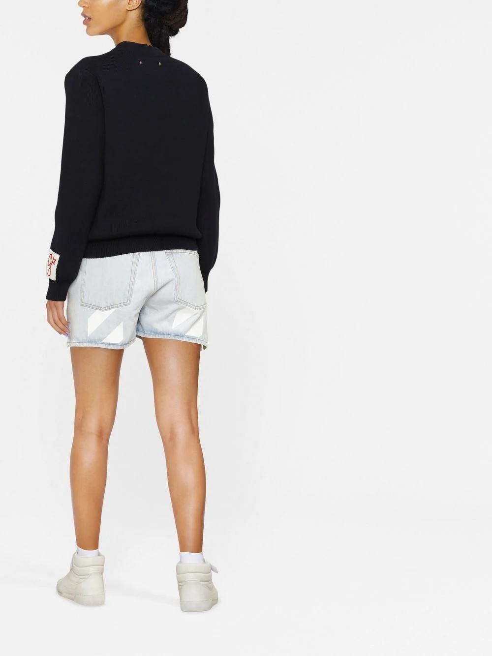 distressed long-sleeved jumper - 4
