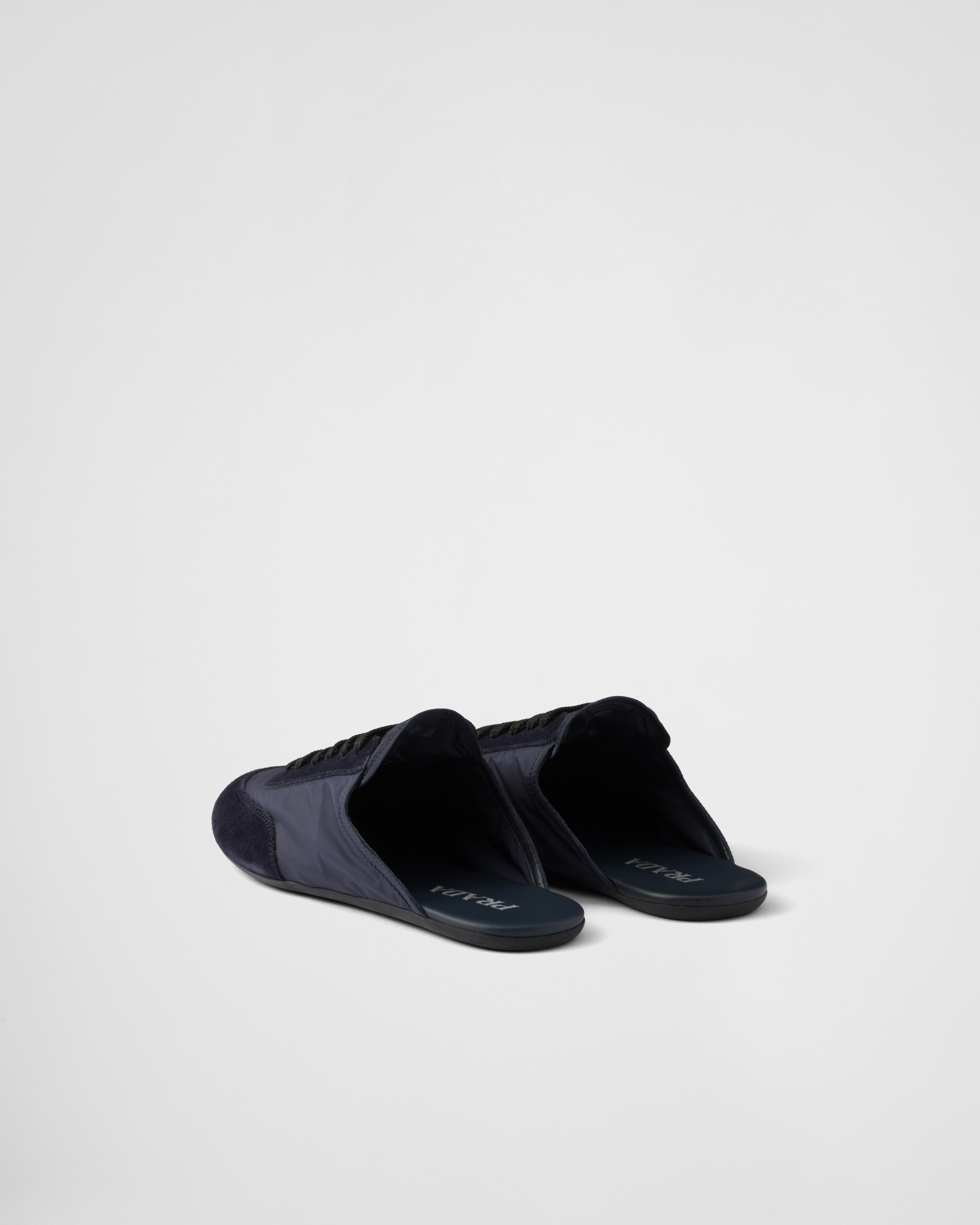 Collapse Re-Nylon and suede mules - 4